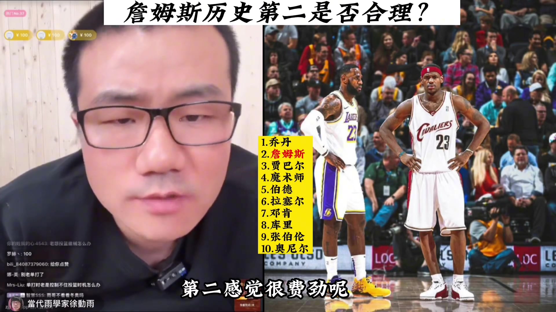 NBA历史地位前十 徐静雨评詹姆斯和贾巴尔前三之争 合理不？