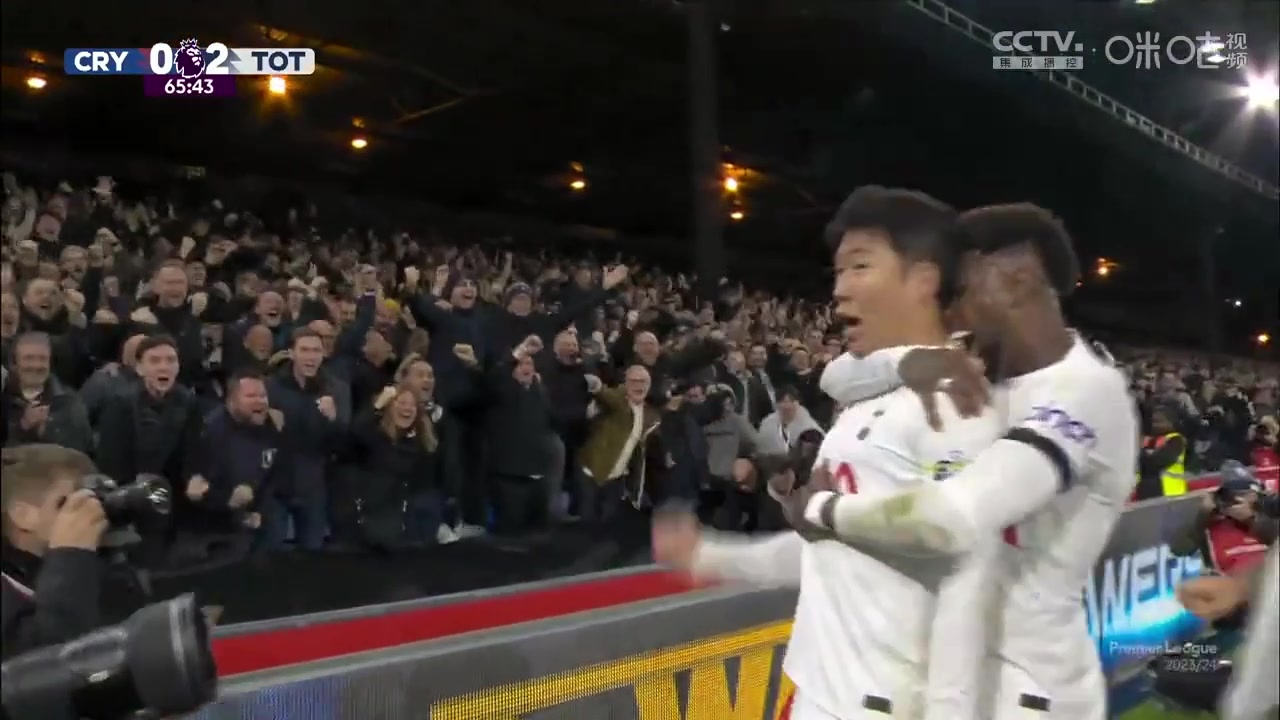 亚洲天王孙兴慜包抄推射破门！热刺再下一城2-0领先水晶宫！