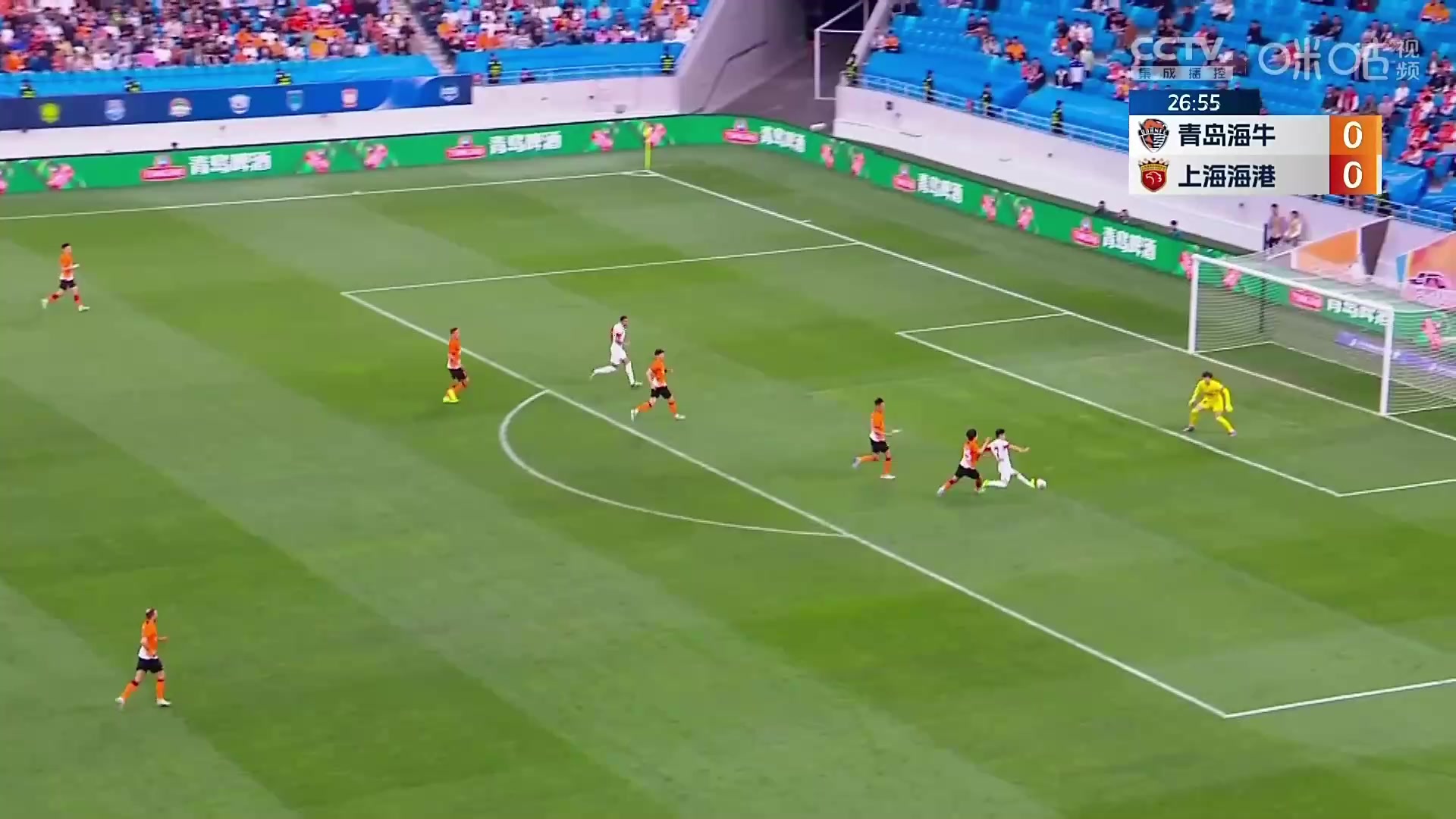 还得看武球王⚽️！武巴连线，武磊完美停射破门