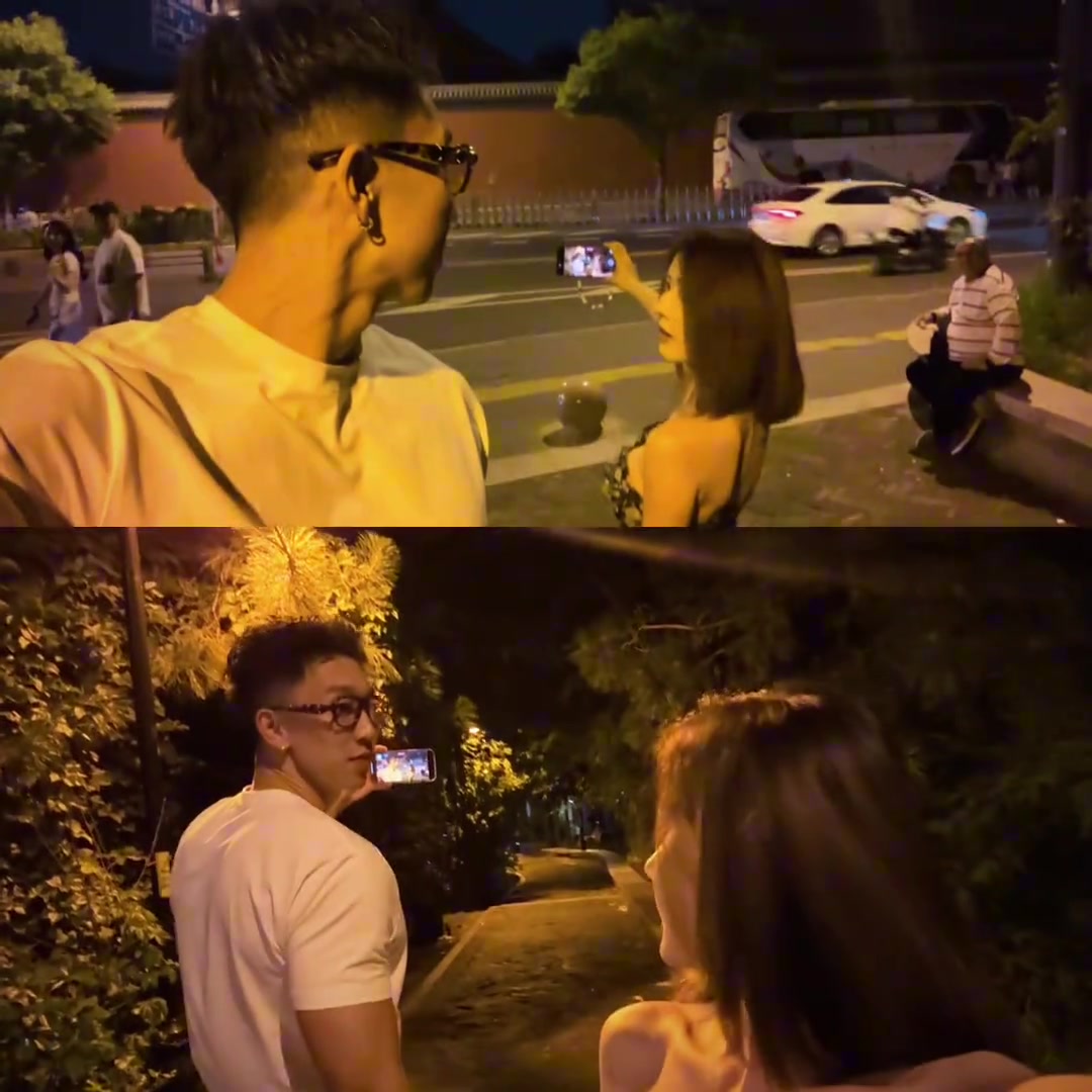 曹岩和女网红聂小雨拍视频，这眼镜一戴气质都不一样了！????