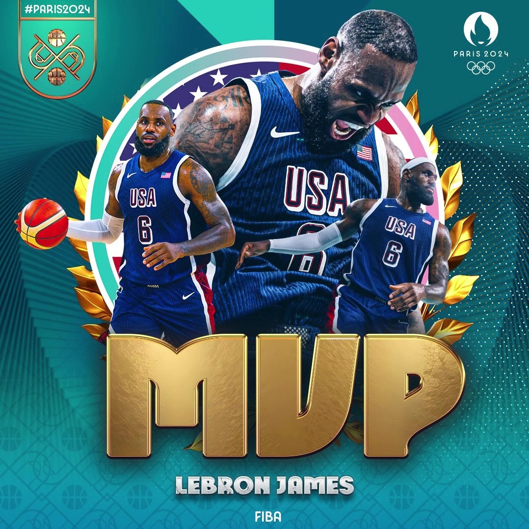 ????快40岁依旧很顶！詹姆斯获得2024巴黎奥运男篮MVP！