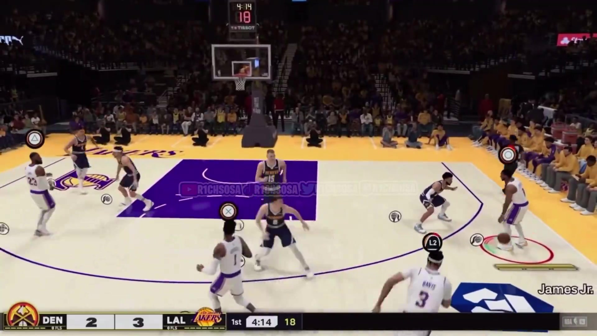 ????NBA2K演示布朗尼空中连线詹姆斯暴扣！