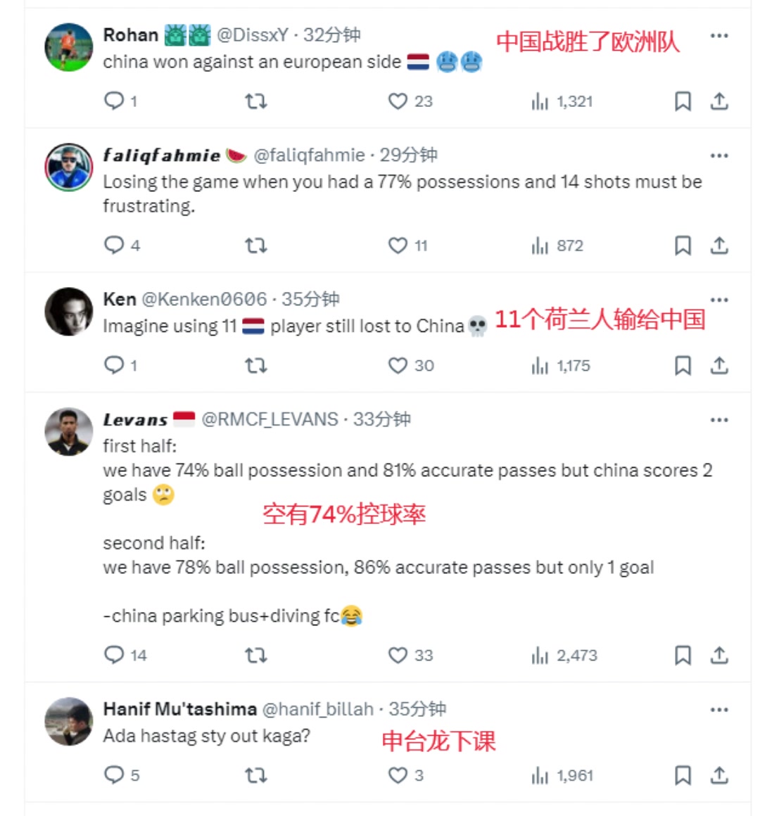 输给国足❗️印尼球迷炸了：中国战胜欧洲队，申台龙下课????