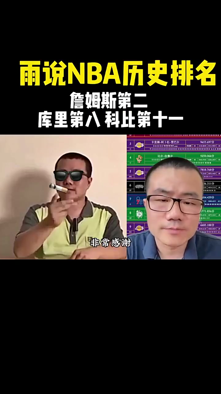 徐静雨排历史前十：库里4个老大冠军，可以排第八！詹姆斯第二