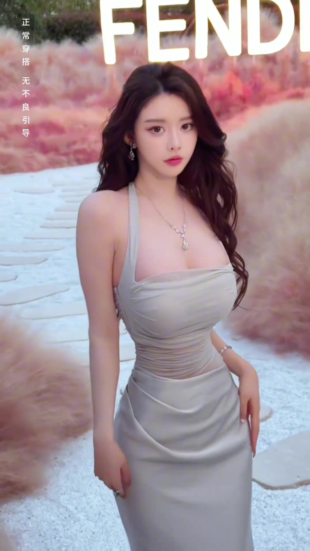 人间尤物啊！坐在詹姆斯身后爆红的女星周麟嘉这身小妈裙