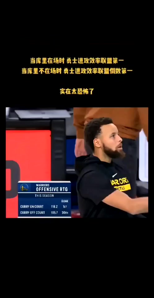 他太重要了！库里在场时勇士进攻效率第一 不在场时联盟垫底?